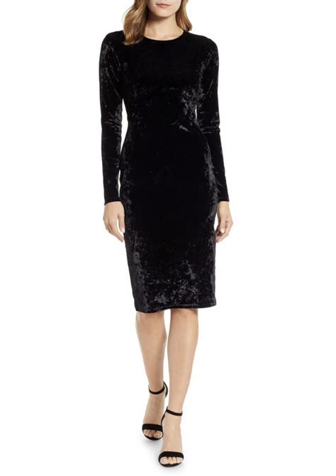 michael michael kors panne velvet crew dress black|Michael Kors Panne Velvet Crew Dress Size Small Long Sleeve.